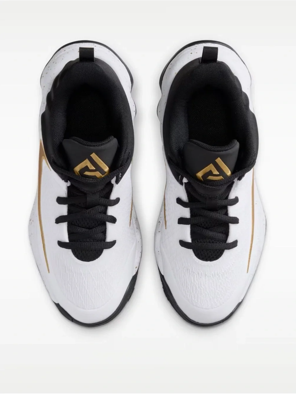 Nike Kids' White and Gold Athletic Shoes